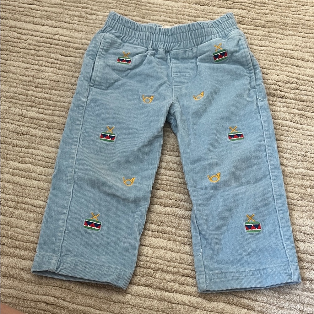 The Beaufort Bonnet Company Light Blue Embroidered Kids Pants 2T